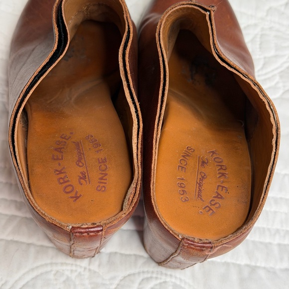 Kork-Ease Sagano Mule Leather Wrapped Women's 8 Brown Rum Chunky Heels Comfort - Picture 8 of 13